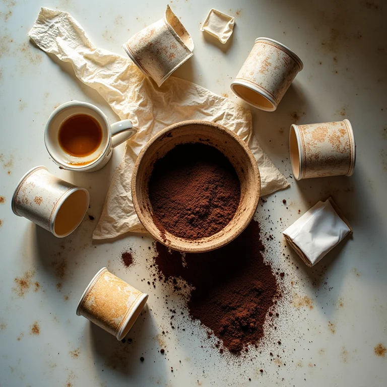 Cantinho do café com itens desorganizados e bagunçados.