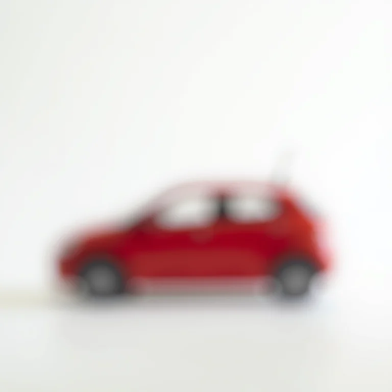 Carro hatchback vermelho estacionado