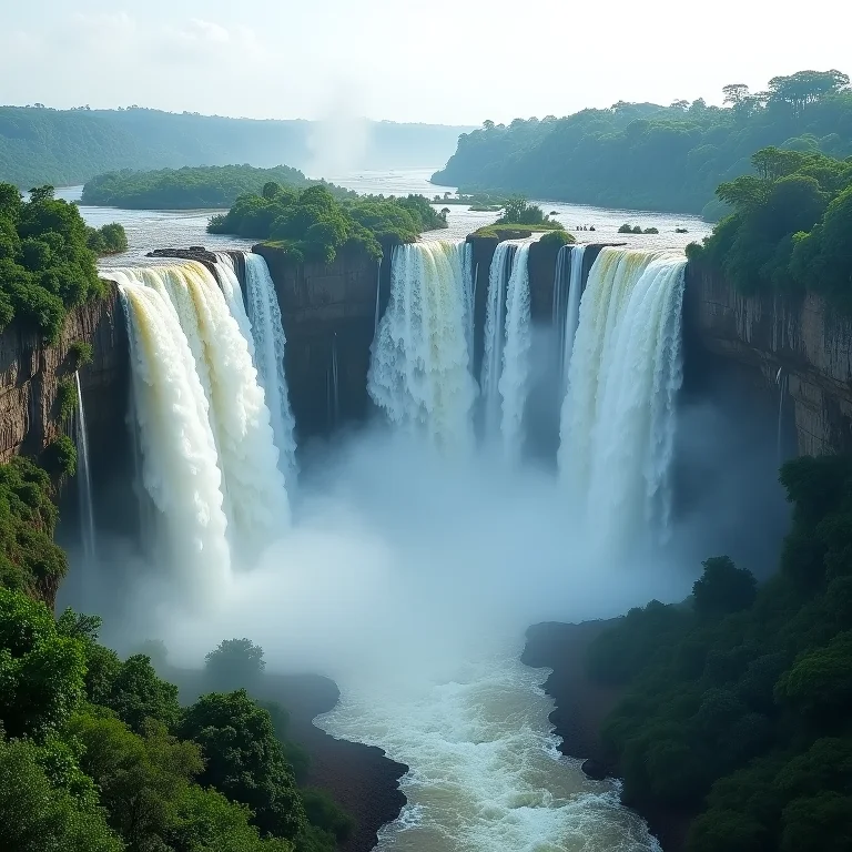 Cataratas do Iguaçu com a força da água em destaque