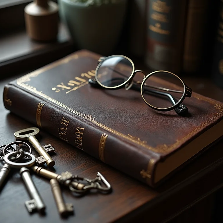 Chaves antigas e livro para representar Drosselmeier