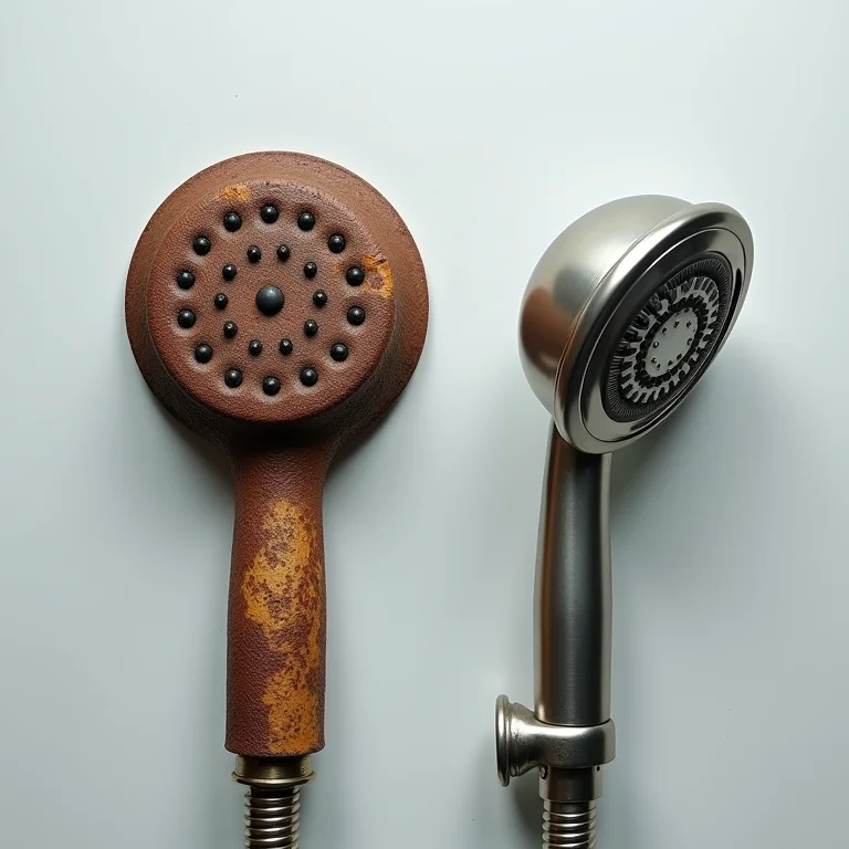 Comparativo de chuveiro antigo e novo