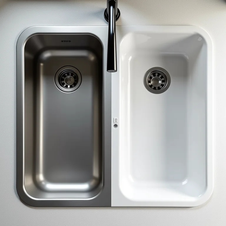 Comparativo entre pia de inox e pia de cerâmica