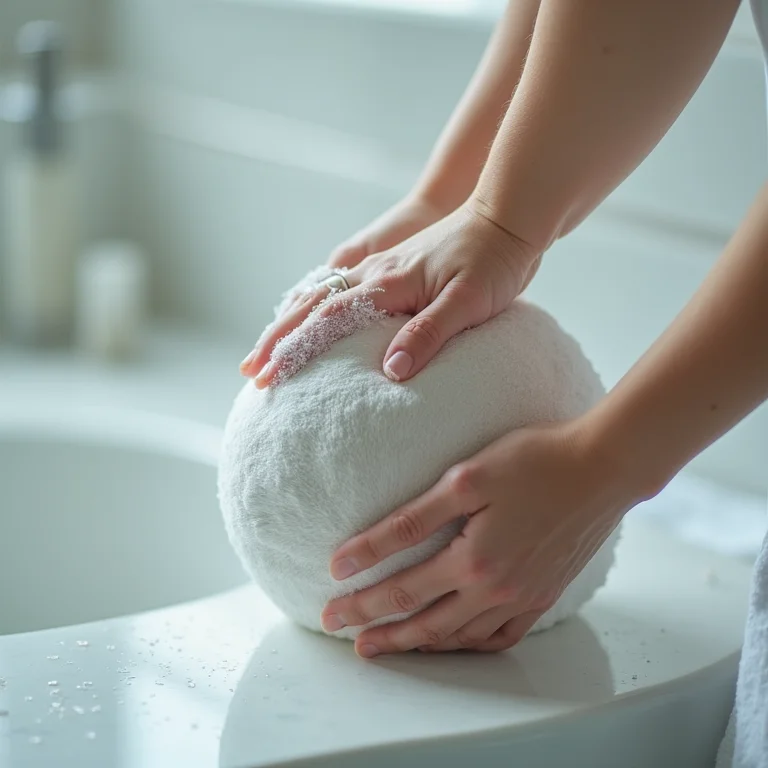 Compressa fria aliviando a coceira no couro cabeludo.