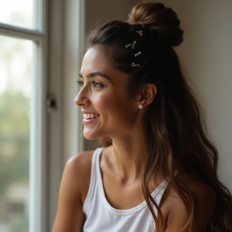 Coque moderno com presilhas: elegância e praticidade para o dia a dia.