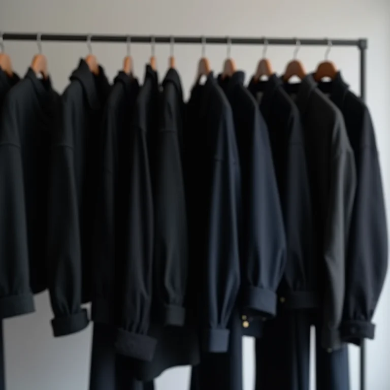 Cores escuras e tons monocromáticos: guarda-roupa