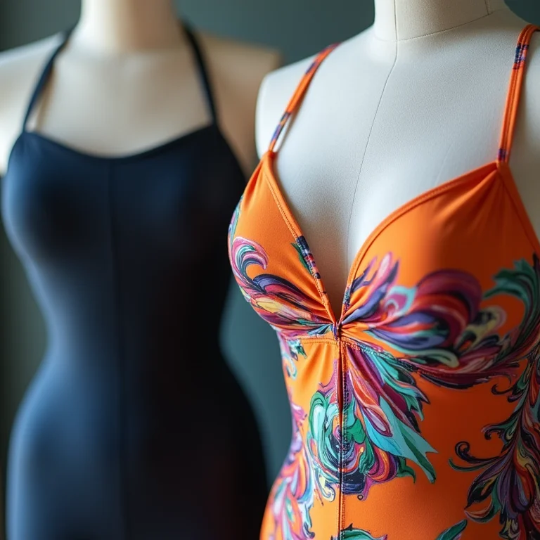 Cores escuras vs. estampas vibrantes na moda praia plus size.