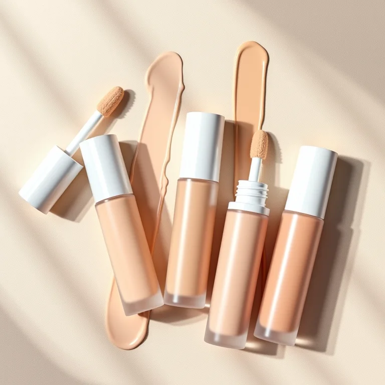 Corretivos líquidos em diferentes tons.