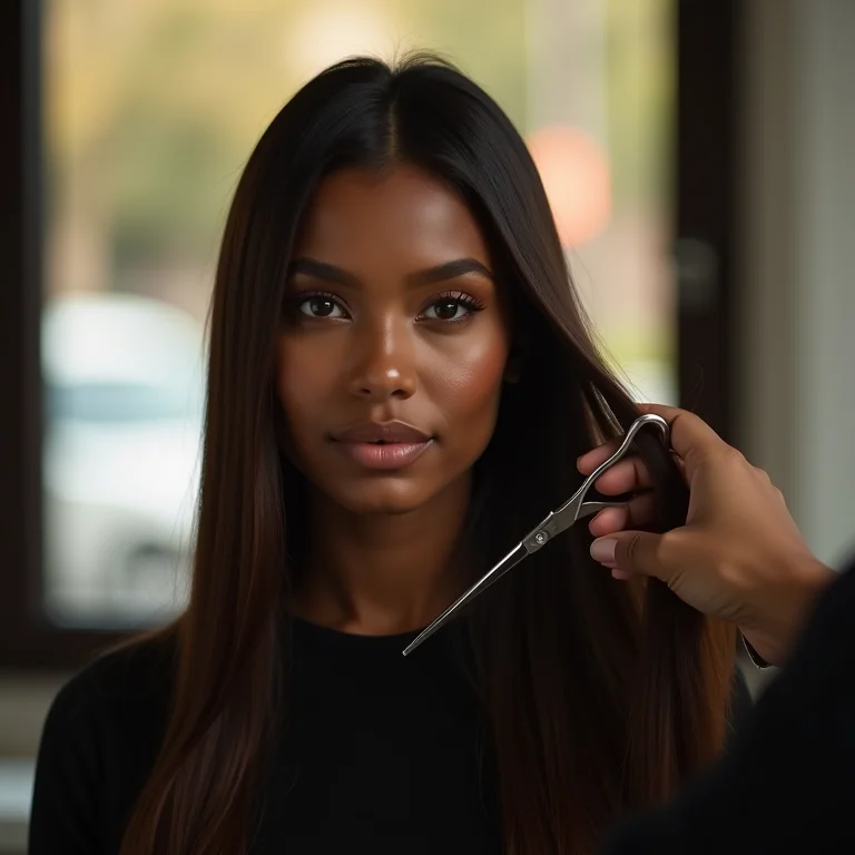 Corte bordado para remover pontas duplas