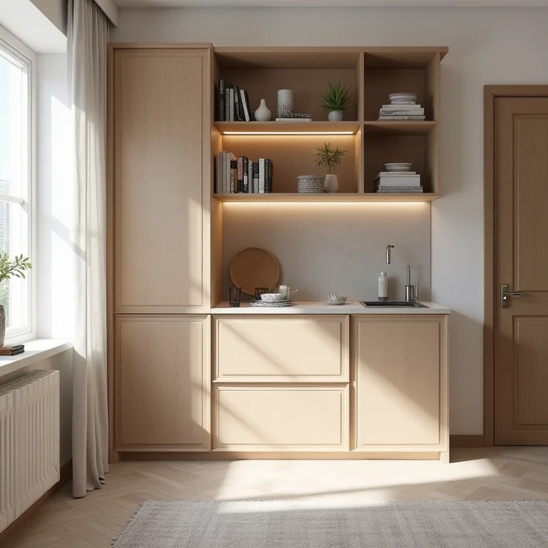 Cristaleira compacta para otimizar espaços pequenos.