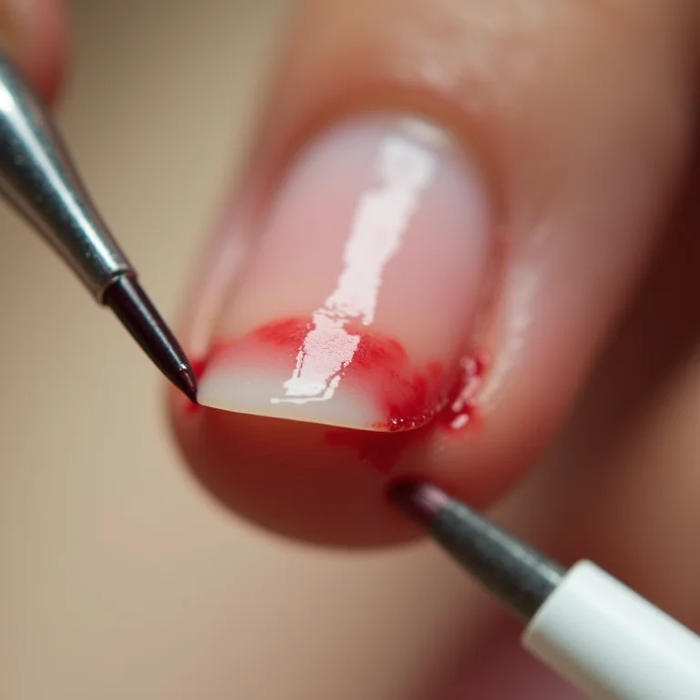 Cutícula infectada com pus e vermelhidão