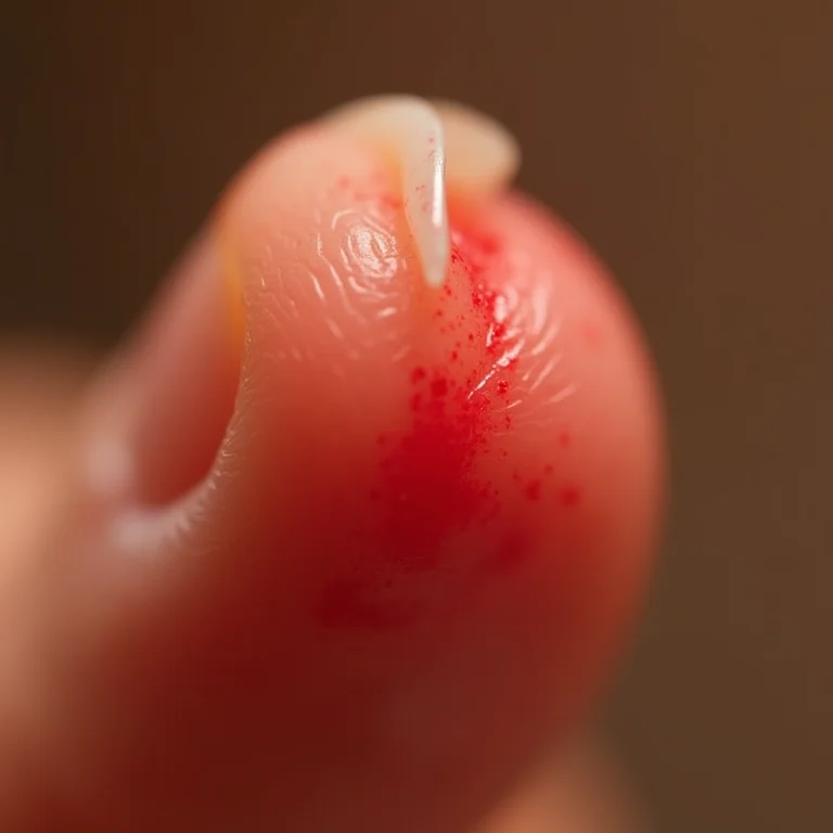 Cutículas inflamadas e avermelhadas, com sinais de infecção.