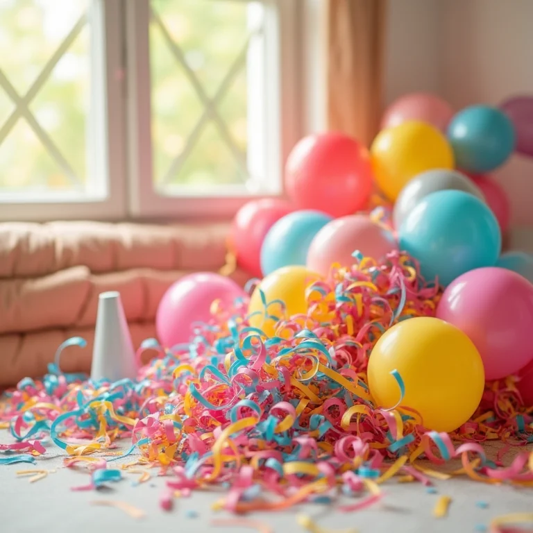 Decorações de festa em cores conflitantes