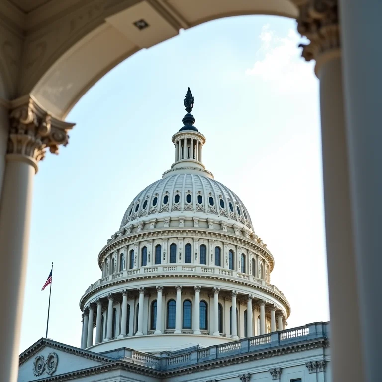 Detalhe da cúpula do Capitólio dos Estados Unidos.