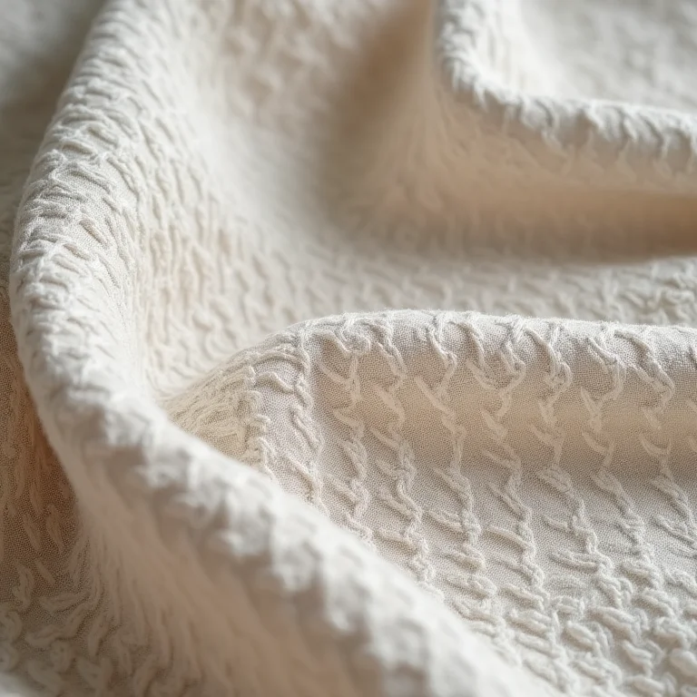 Detalhe de tecido de linho em sofá.