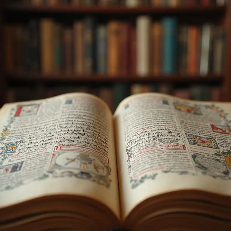 Detalhe do Livro de Kells na biblioteca do Trinity College, Dublin.