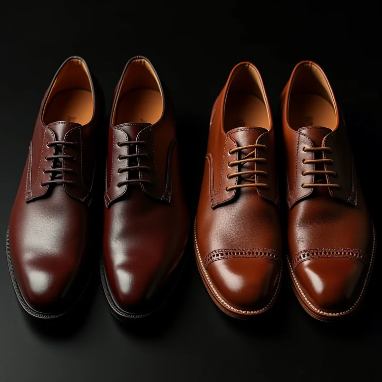 Detalhes de texturas em sapatos e cintos de couro