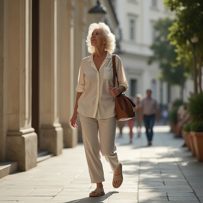 Dica de Macau: Senhora aproveitando a Praça do Senado sem multidões pela manhã.