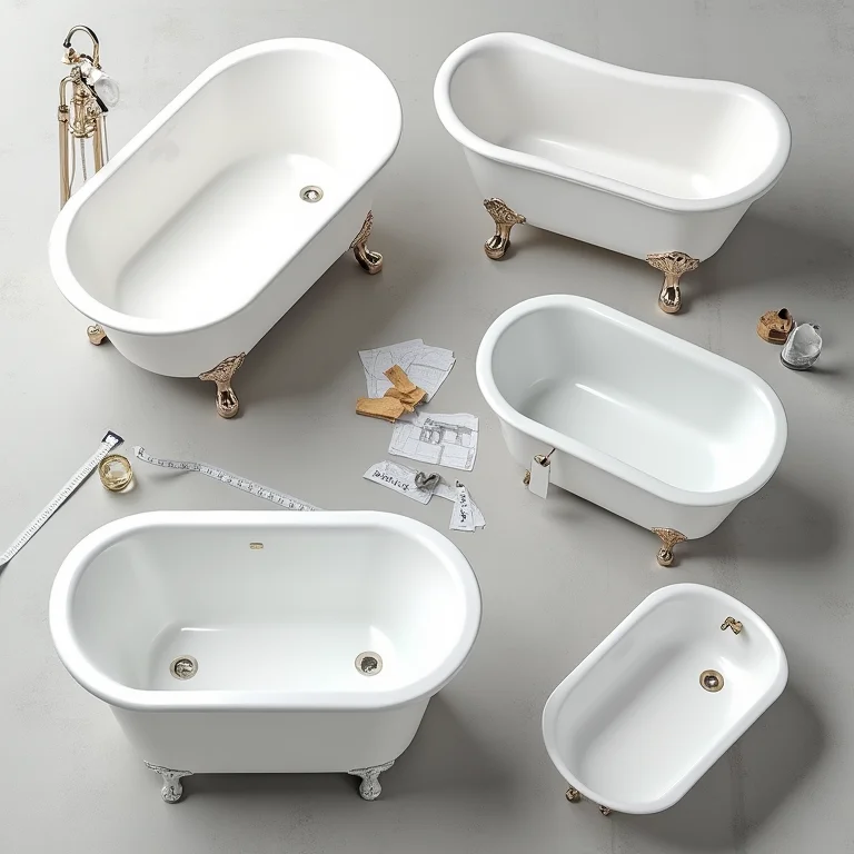 Diferentes modelos de banheira para banheiros pequenos