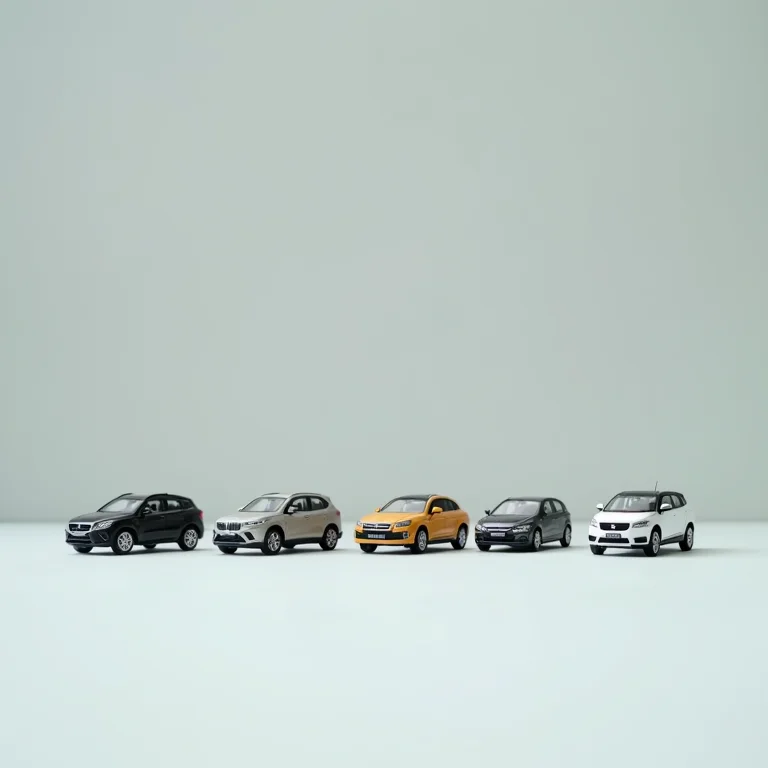 Diferentes tipos de carros em miniatura