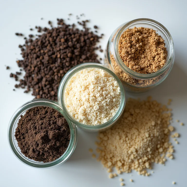 Diferentes tipos de substrato para suculentas em potes de vidro.