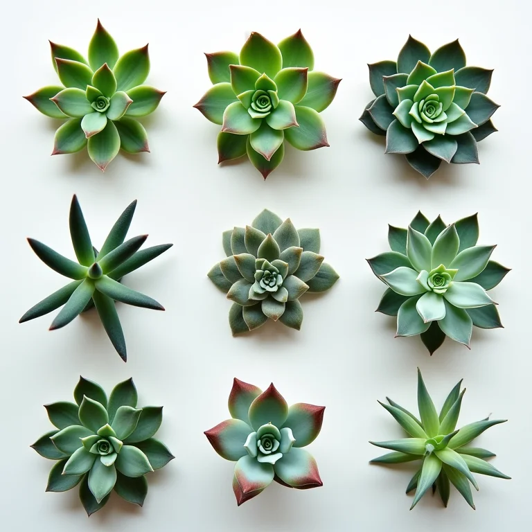 Diferentes tipos de suculentas.
