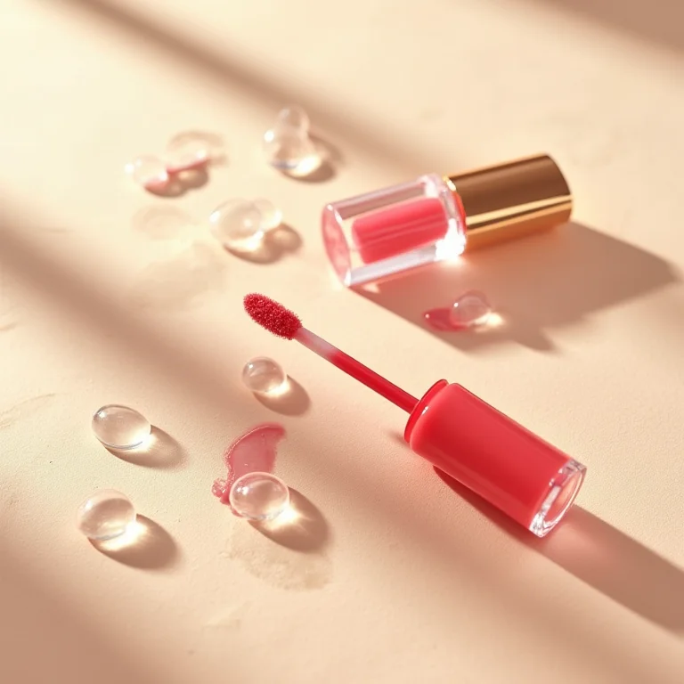 Diversos glosses labiais transparentes em composição minimalista