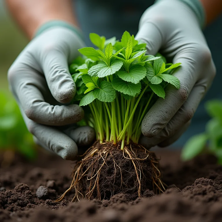 Divisão de touceiras de ervas aromáticas