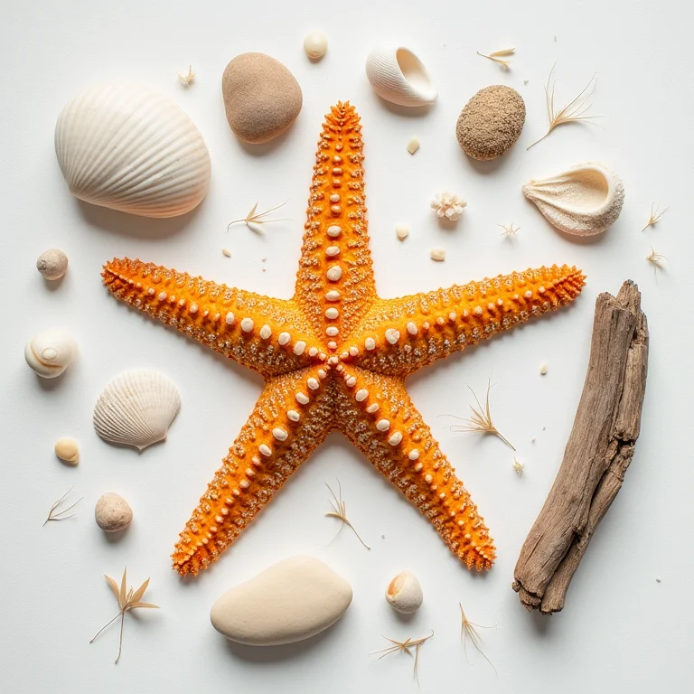 Elementos naturais em uma praia deserta