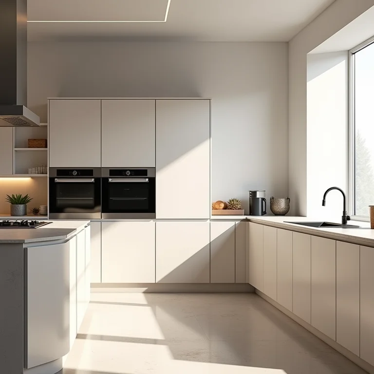 Eletrodomésticos compactos e multifuncionais em cozinha planejada.