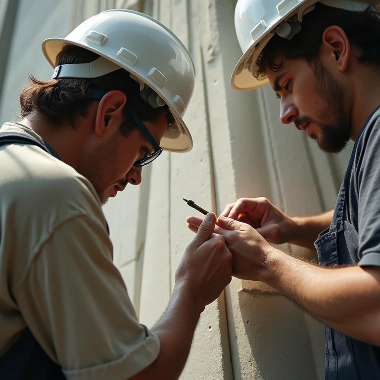 Equipe de manutenção trabalhando no Cristo Redentor