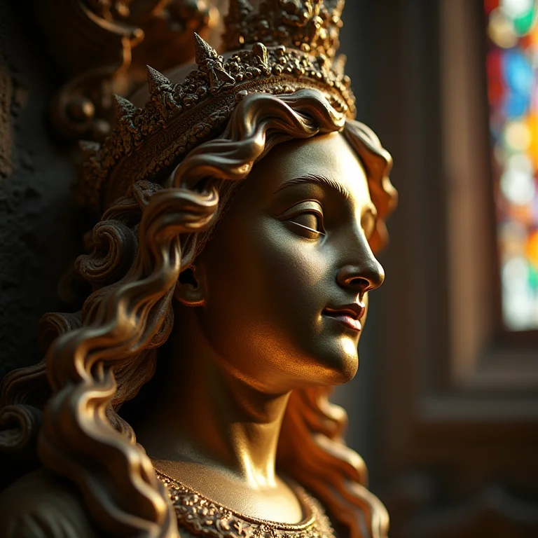 Escultura barroca detalhada em igreja de Ouro Preto.