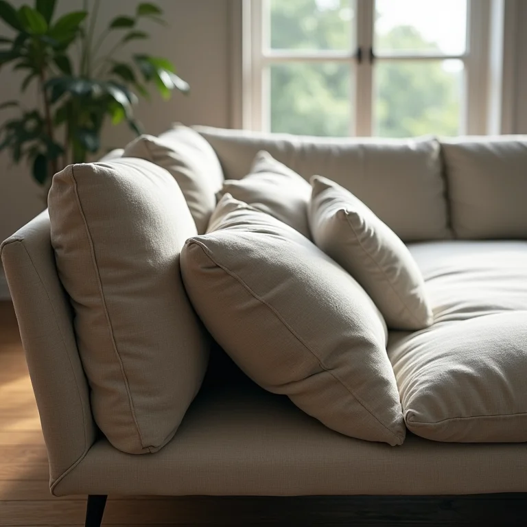 Espaço vazio atrás do sofá retrátil