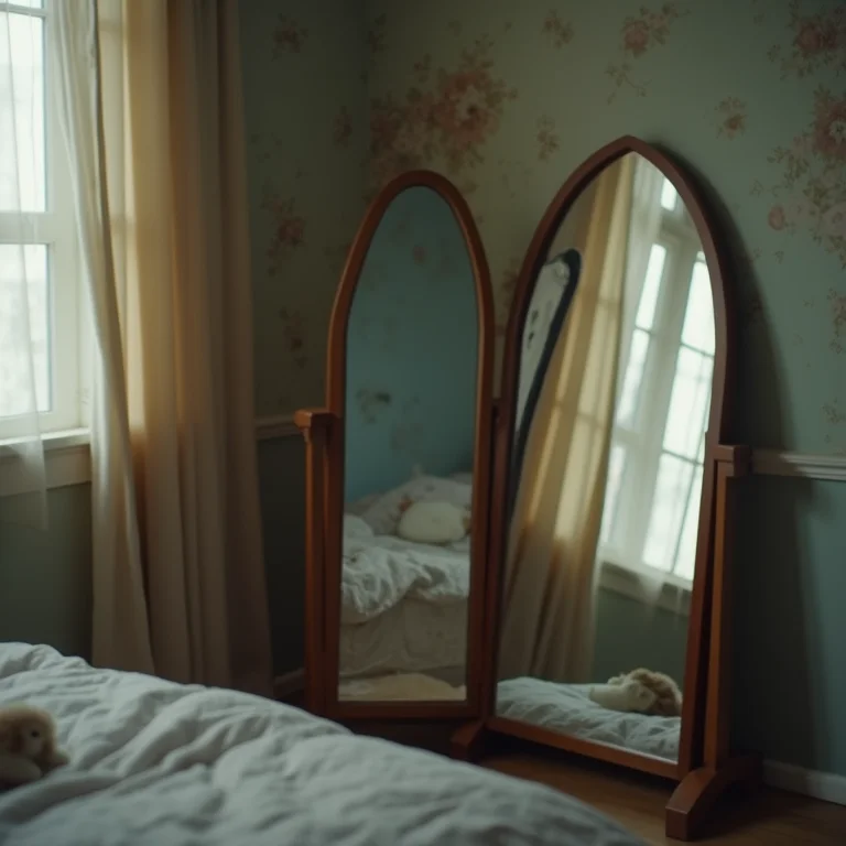 Espelhos mal posicionados em quarto de casal moderno