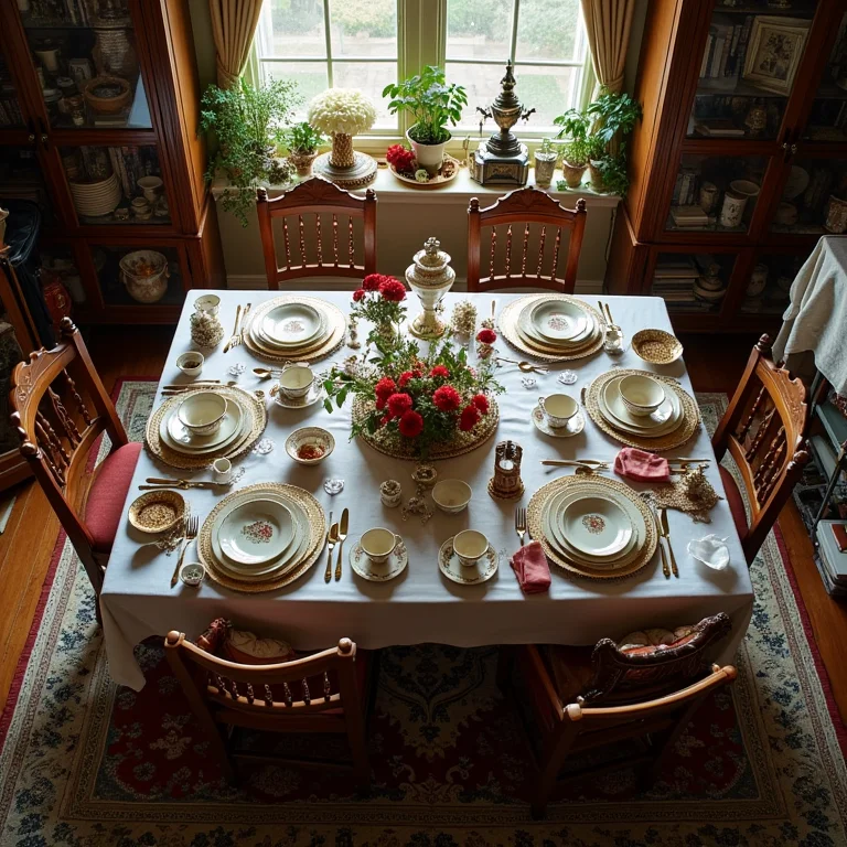 Excesso de informação na mesa de jantar.
