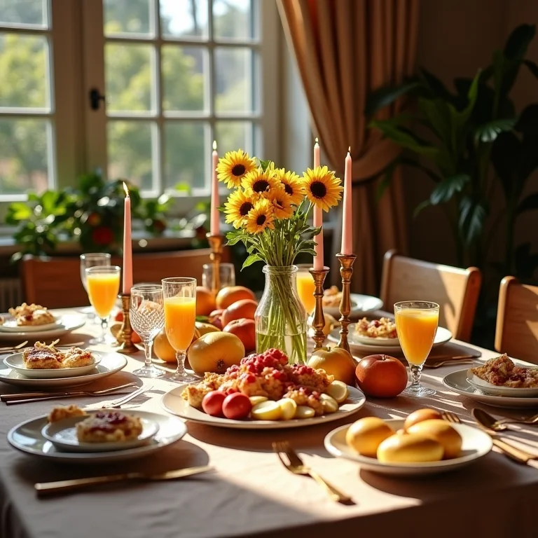 Excesso de informação visual em mesa de brunch