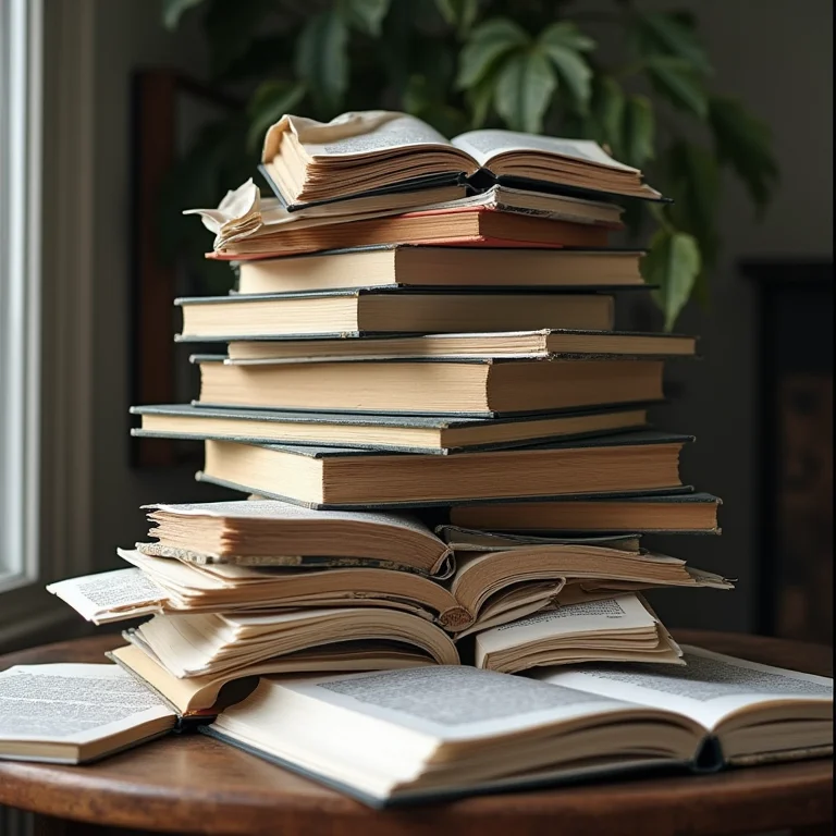 Excesso de livros de decoração.