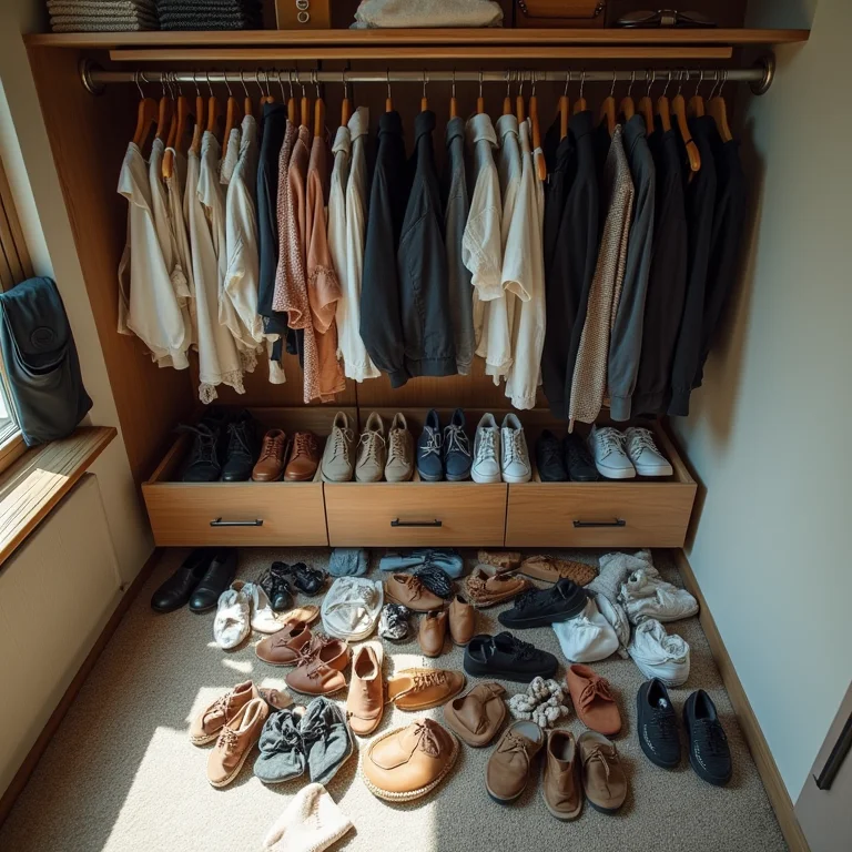 Falta de espaço para guardar coisas em quarto de adolescente.