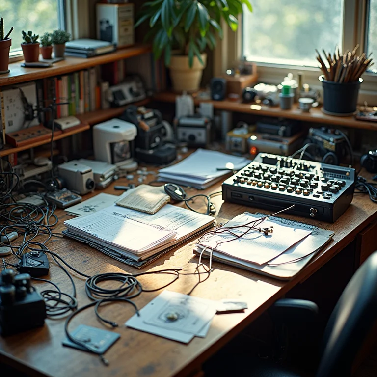 Falta de organização em home studio.