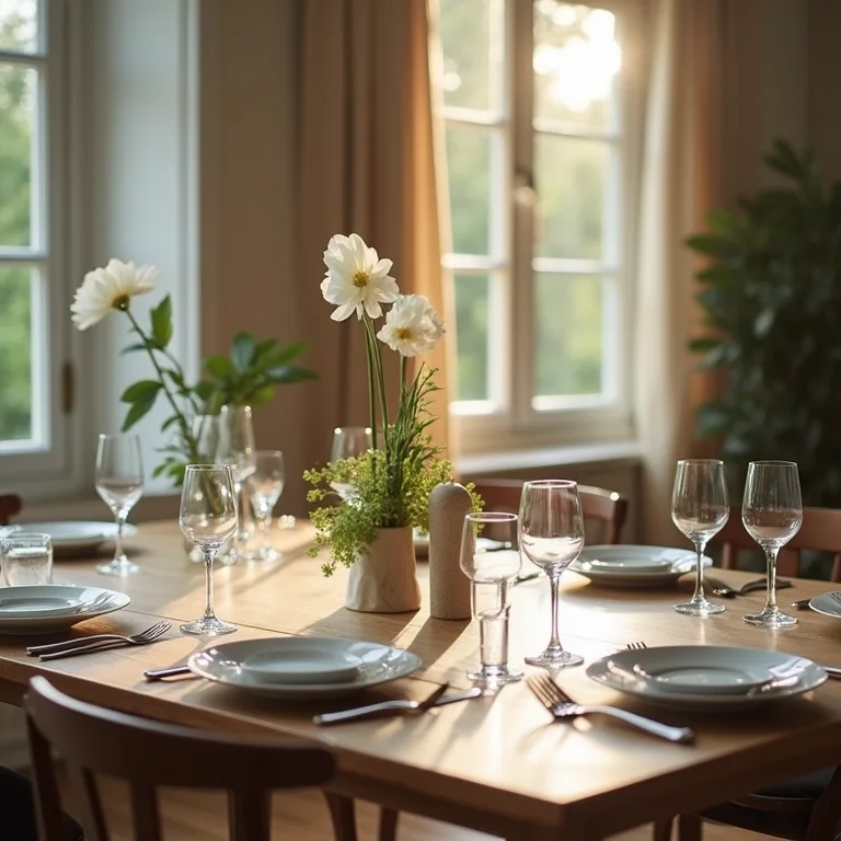 Falta de personalização em decoração de jantar.