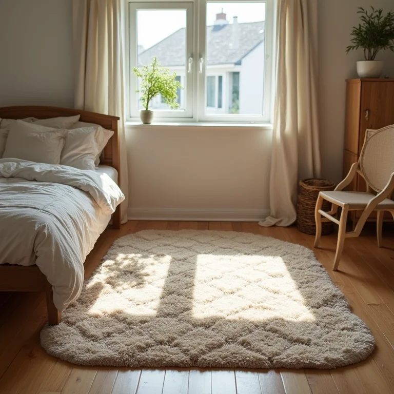 Falta de tapete em quarto de casal moderno