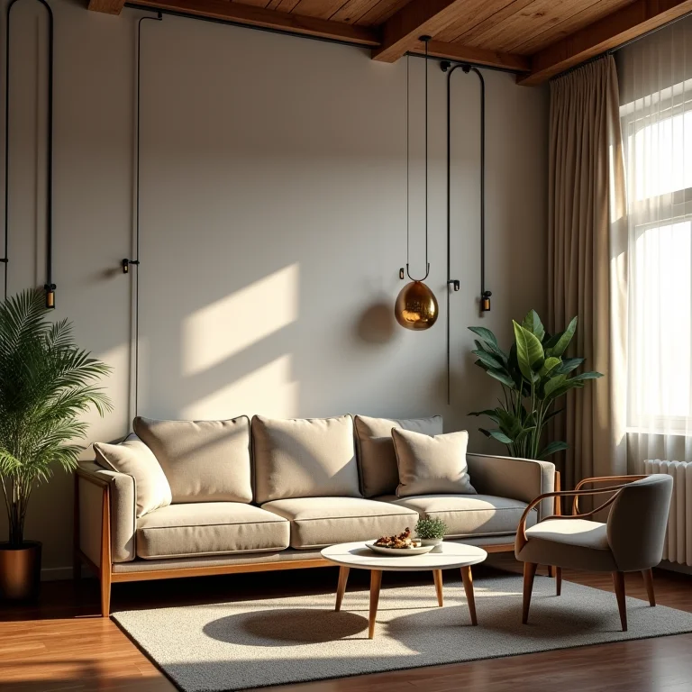 Fios e cabos expostos em sala de TV.