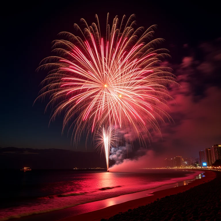 Fogos de artifício no Réveillon de Copacabana