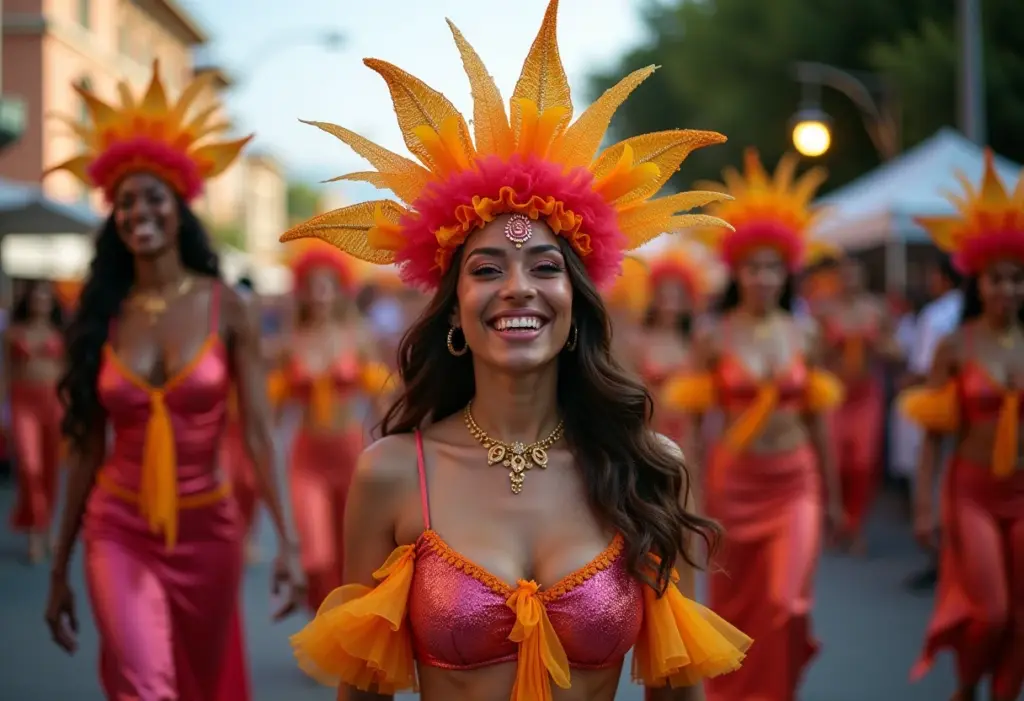 Foliões em festa no Carnaval do Brasil