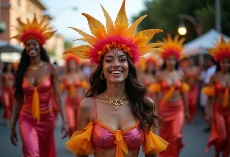 Foliões em festa no Carnaval do Brasil