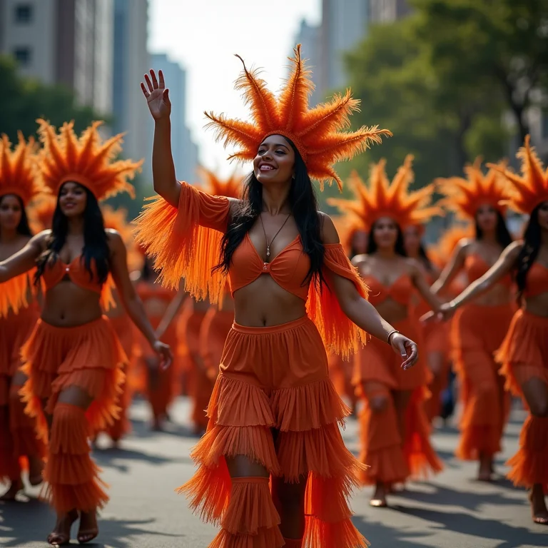 Foliões fantasiados na Avenida Paulista, São Paulo