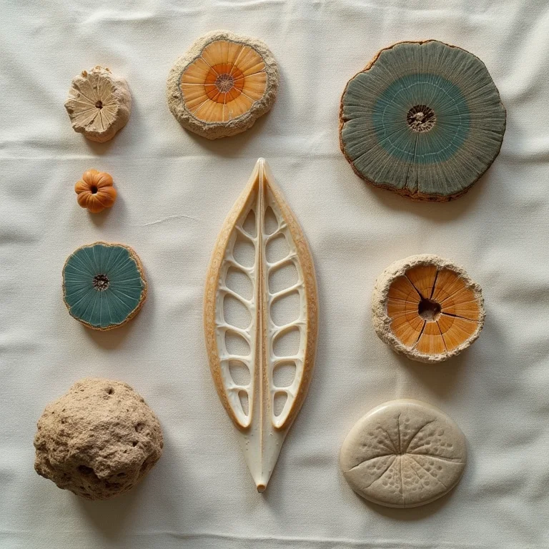 Fossilização de ossos de peixe, madeira petrificada e sedimentos de leito de rio antigos.