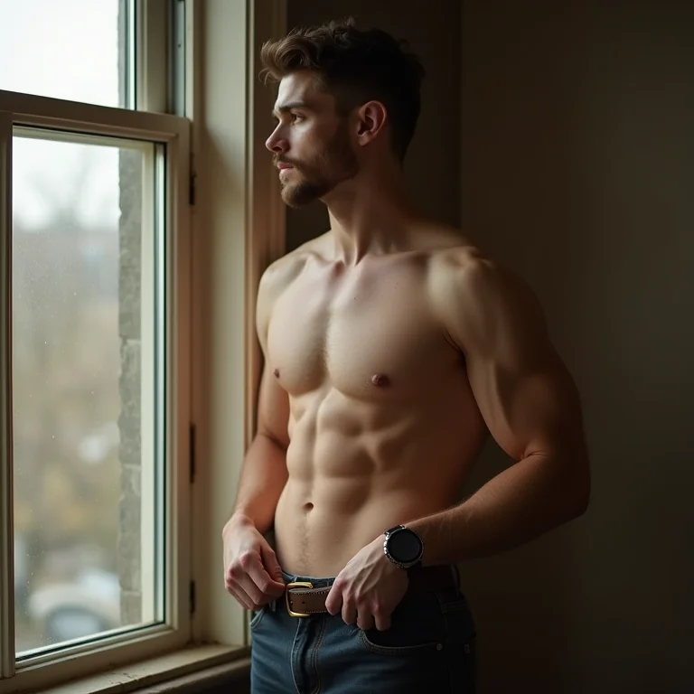 Homem branco usando relógio e cinto fino