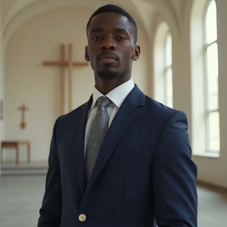 Homem negro elegante vestindo terno e gravata