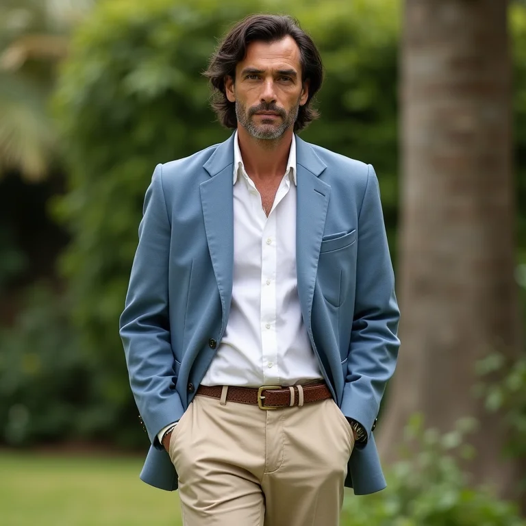 Homem pardo vestindo calça social e blazer