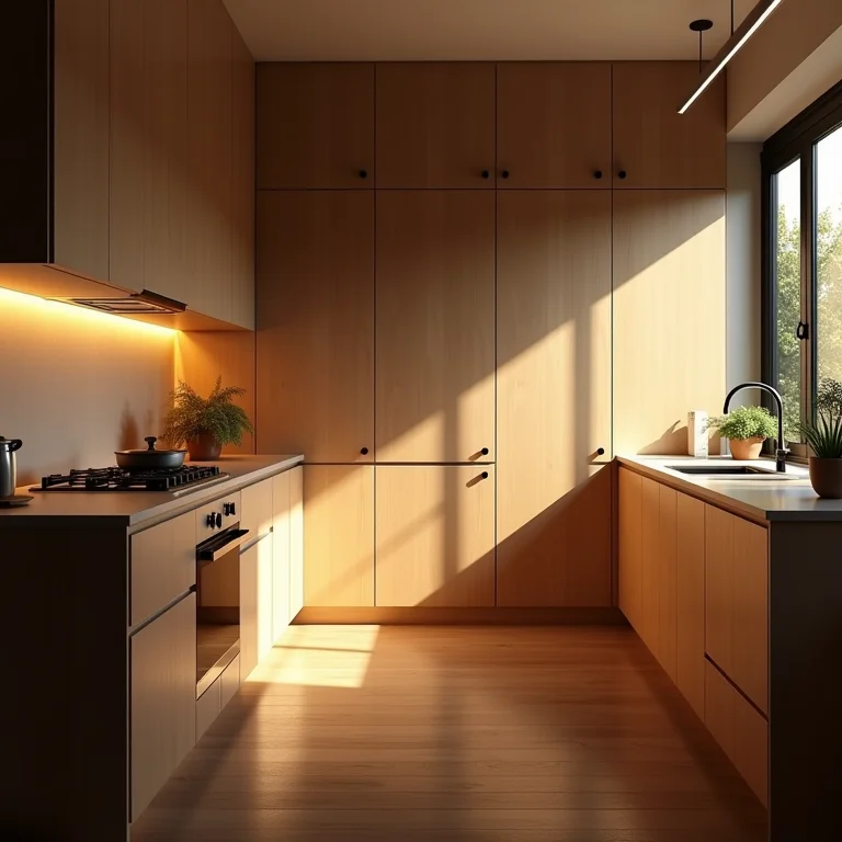 Iluminação estratégica em cantos de cozinha planejada